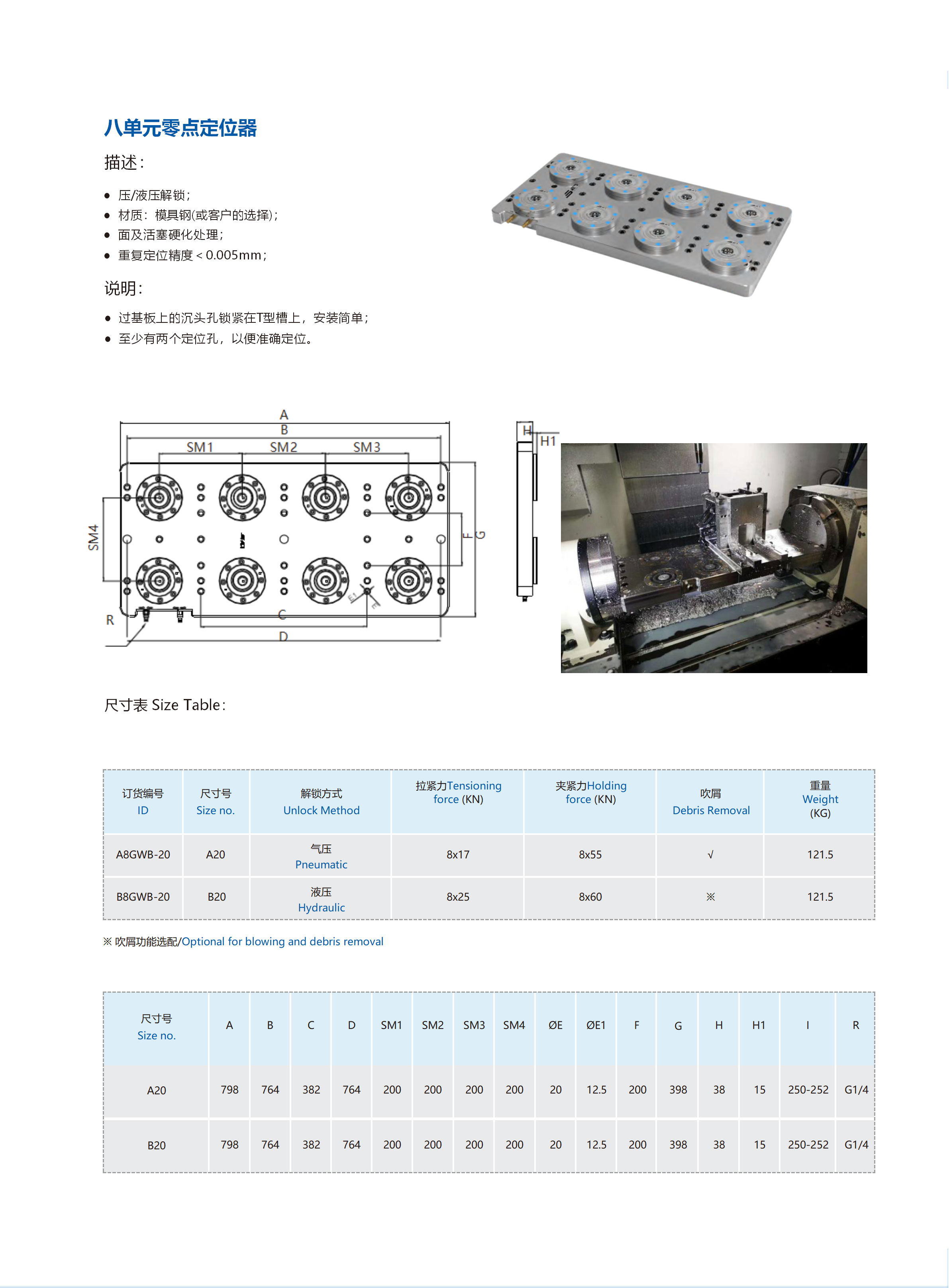 八单元零点定位器基础板 第1张 八单元零点定位器基础板 零点定位母板