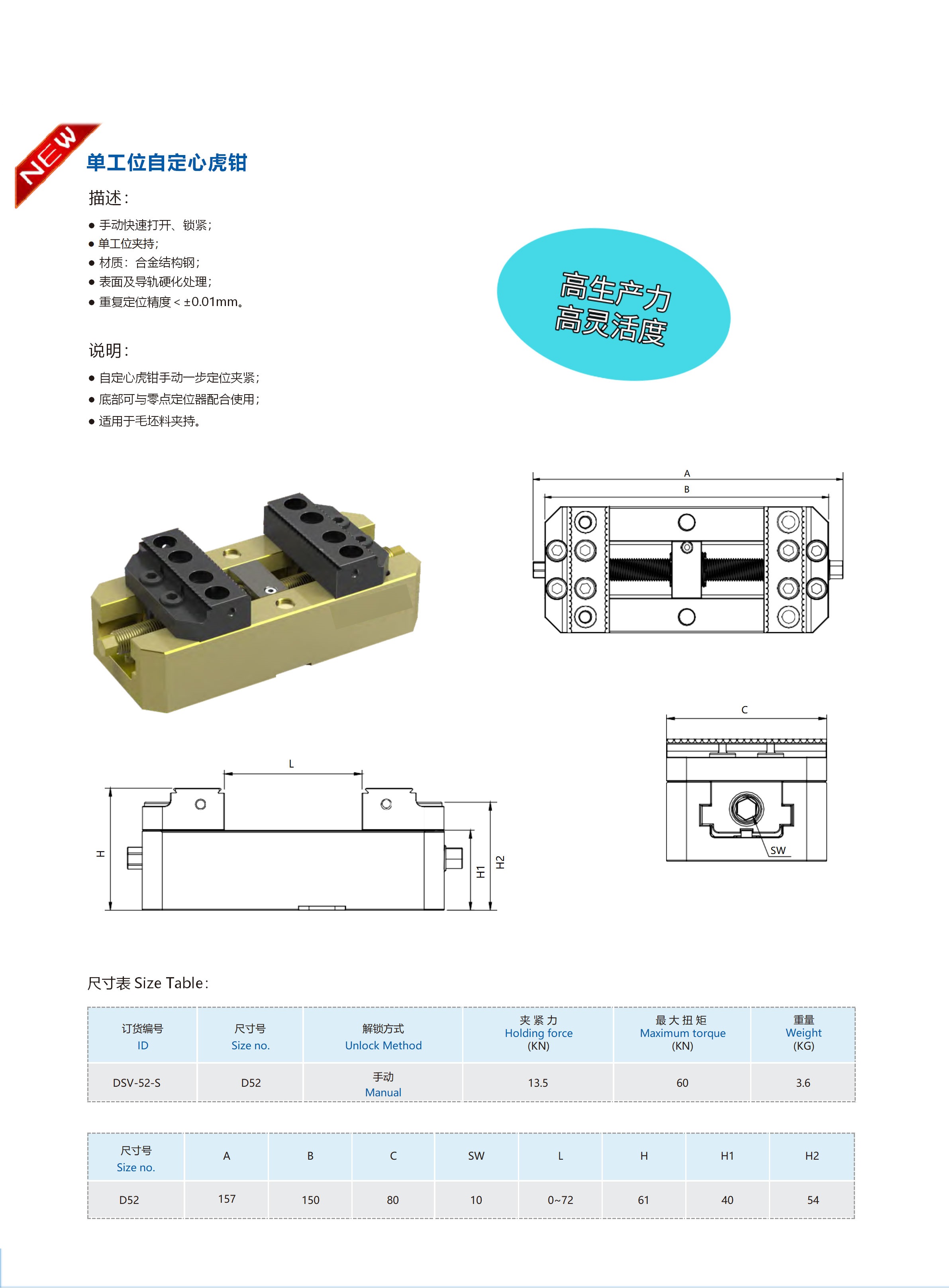 单工位自定心虎钳 零点快换附件 第1张