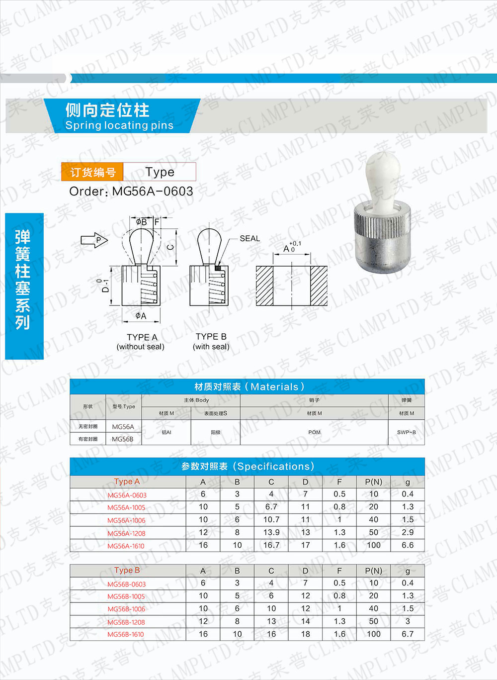 德国MG56/57/58侧向式定位柱 竖钢梢