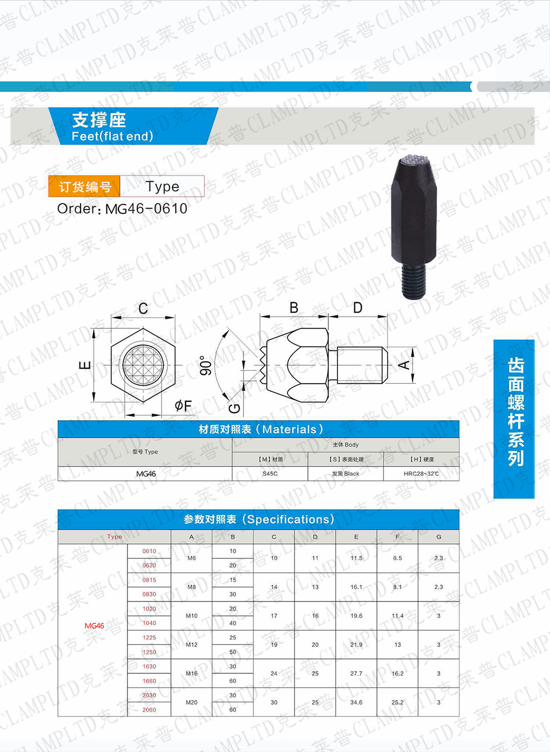 齿面支撑座丨齿面螺杆系列