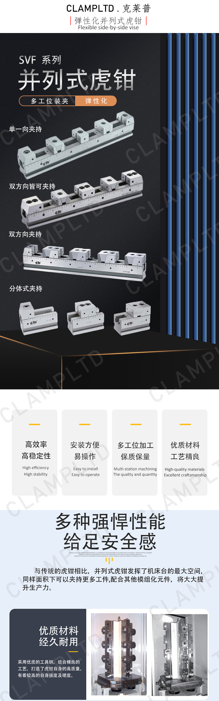 多工位并列式虎钳