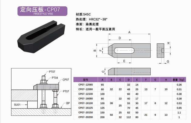 标准压板CP01-CP07 夹具标准件 第4张