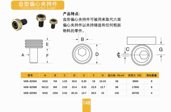 齿面偏心夹持件