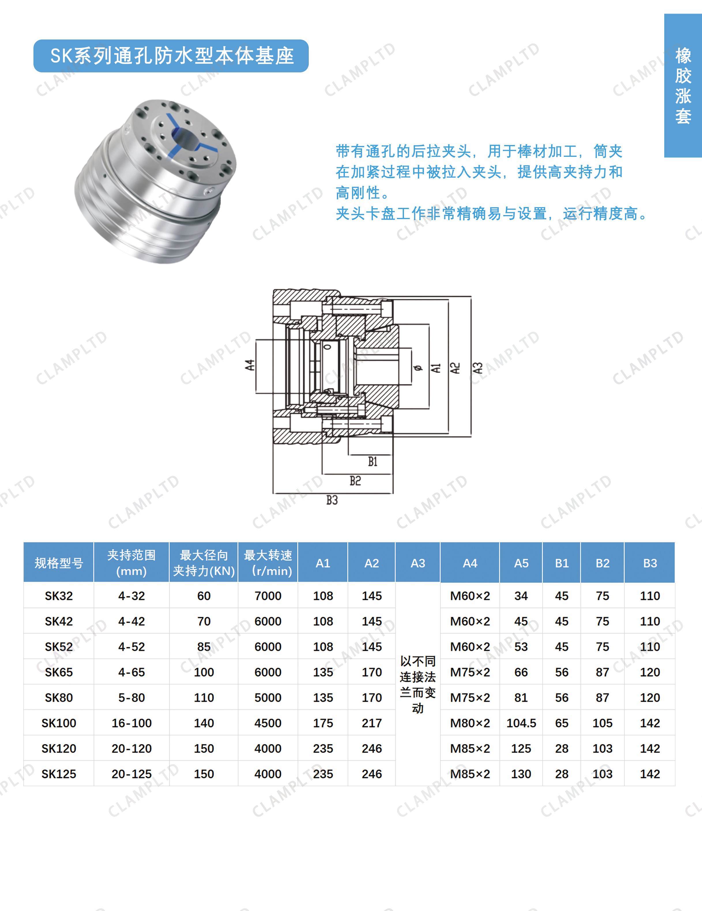 SK系列通孔防水型本体基座