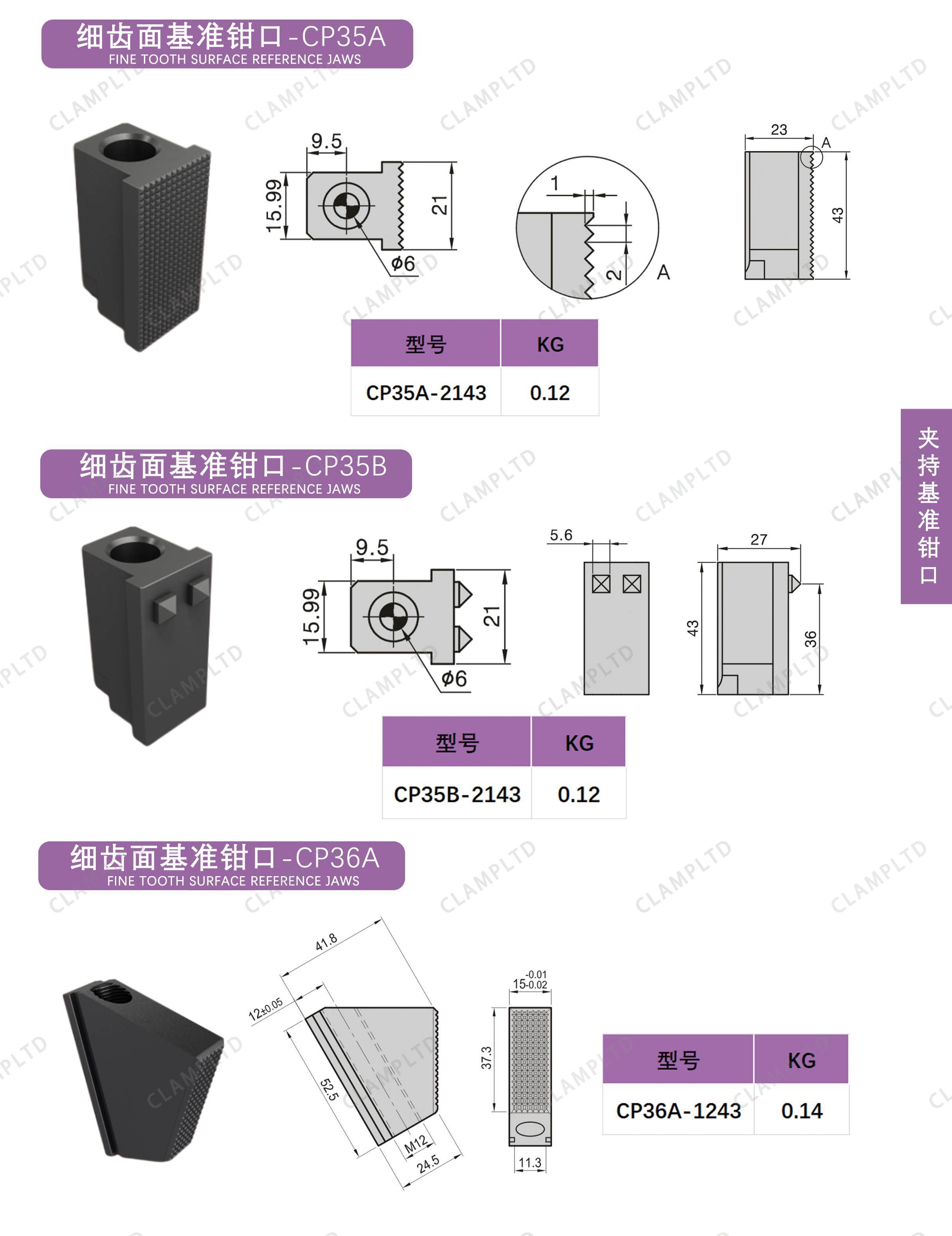 基准钳口   CP-35、CP-36 夹具标准件 第1张