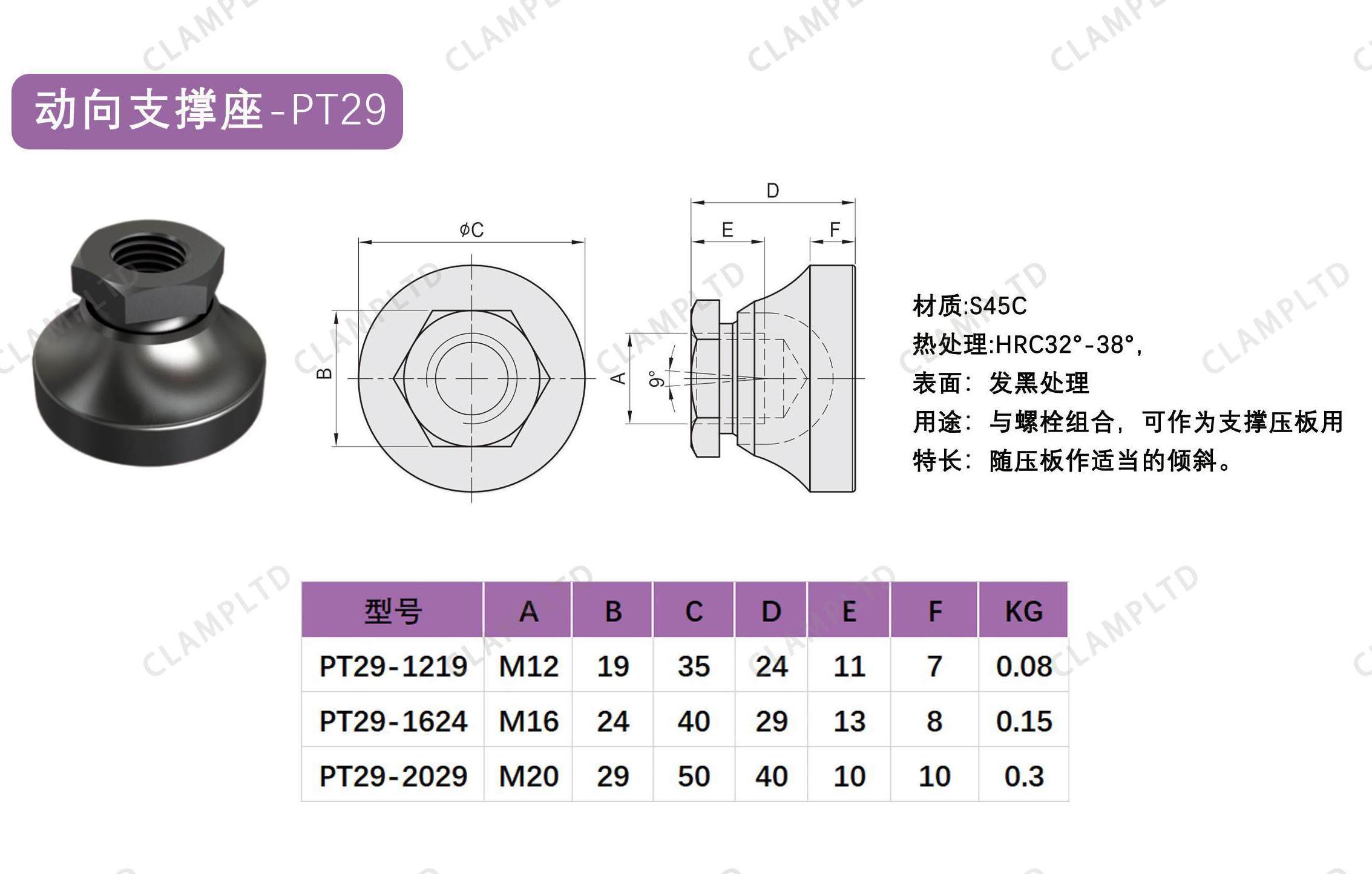 动向支撑座  PT29 第1张 动向支撑座   PT29 夹具标准件