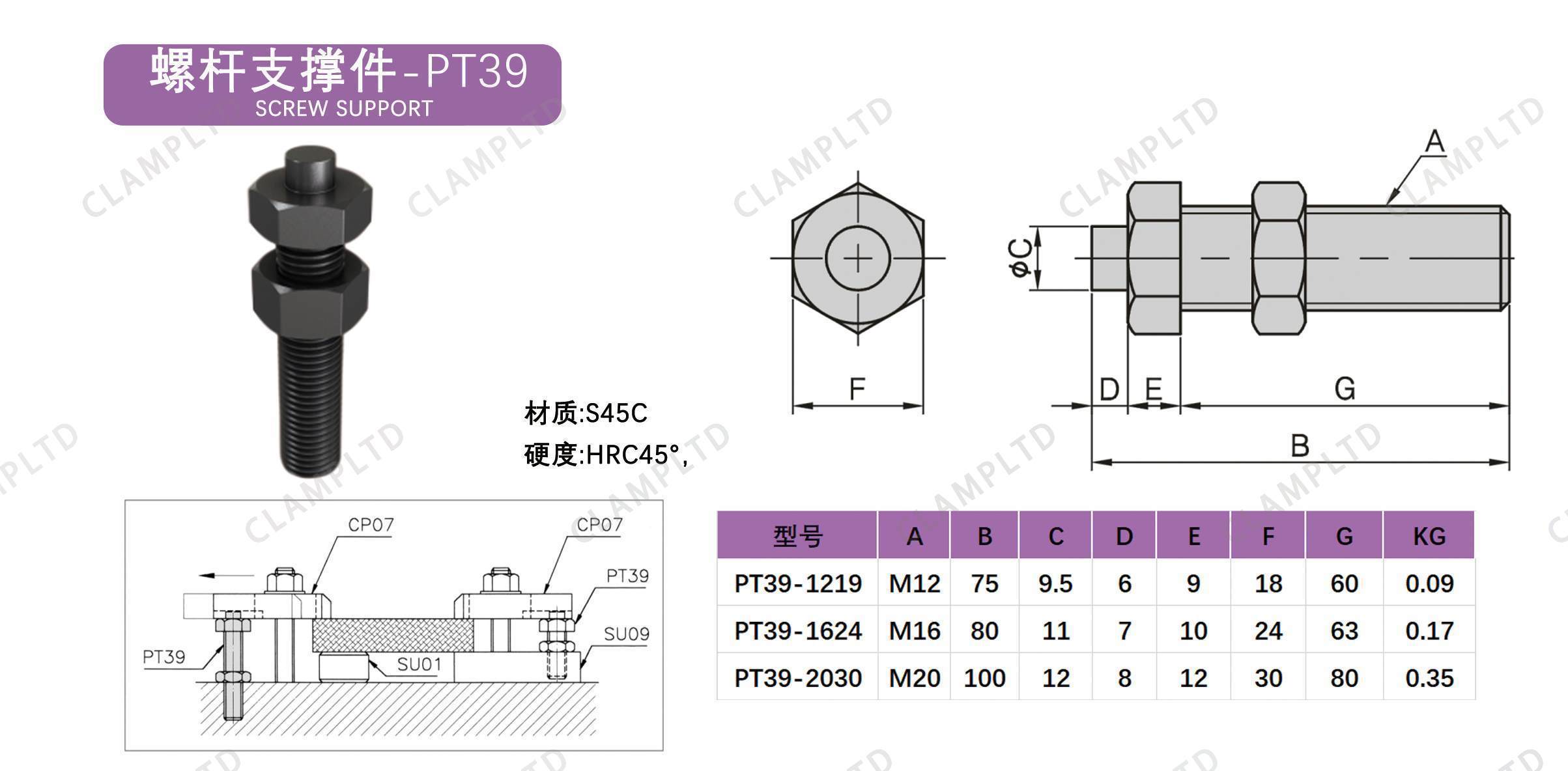 螺杆支撑件  PT39 第1张 螺杆支撑件  PT39 夹具标准件