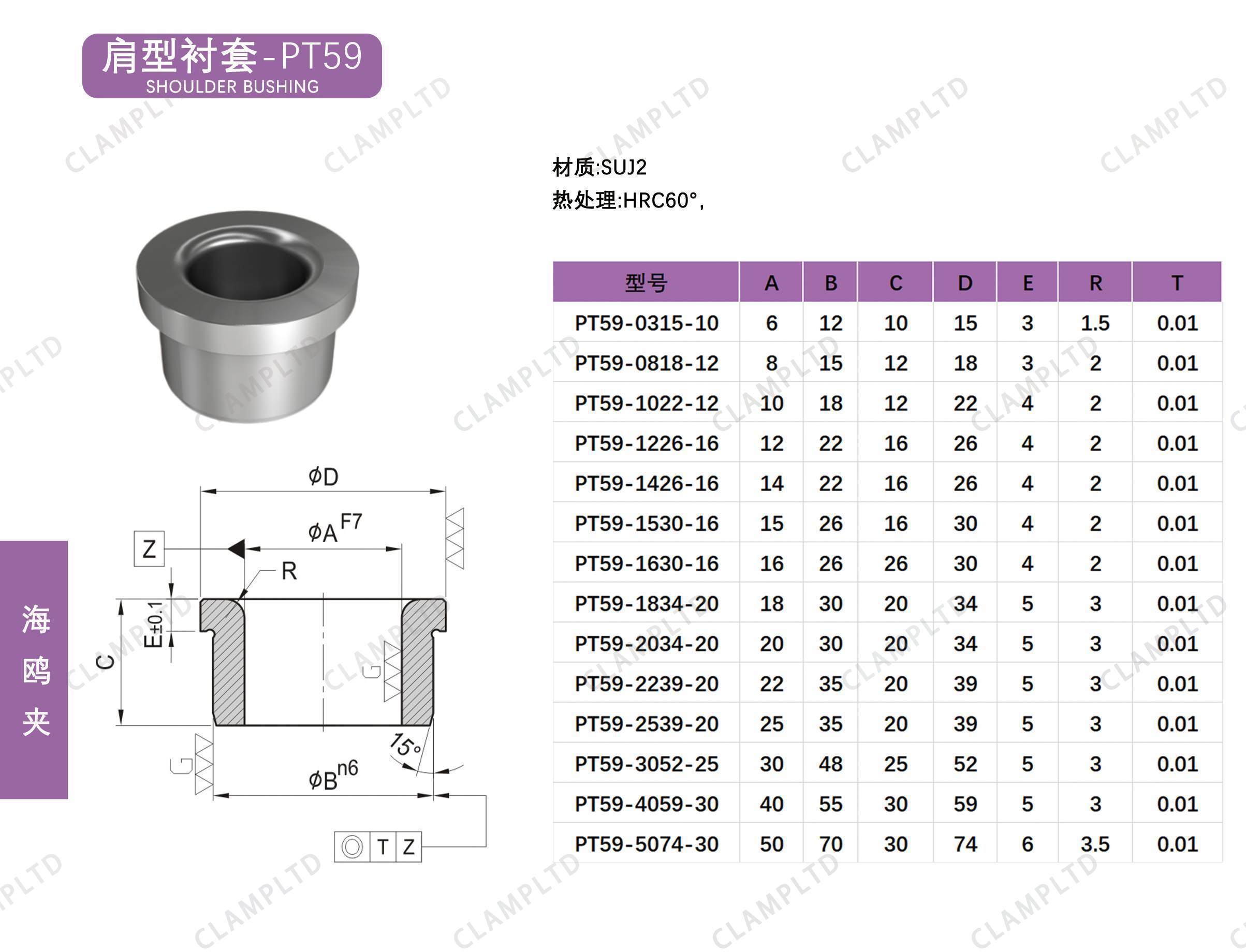 肩型衬套   PT59