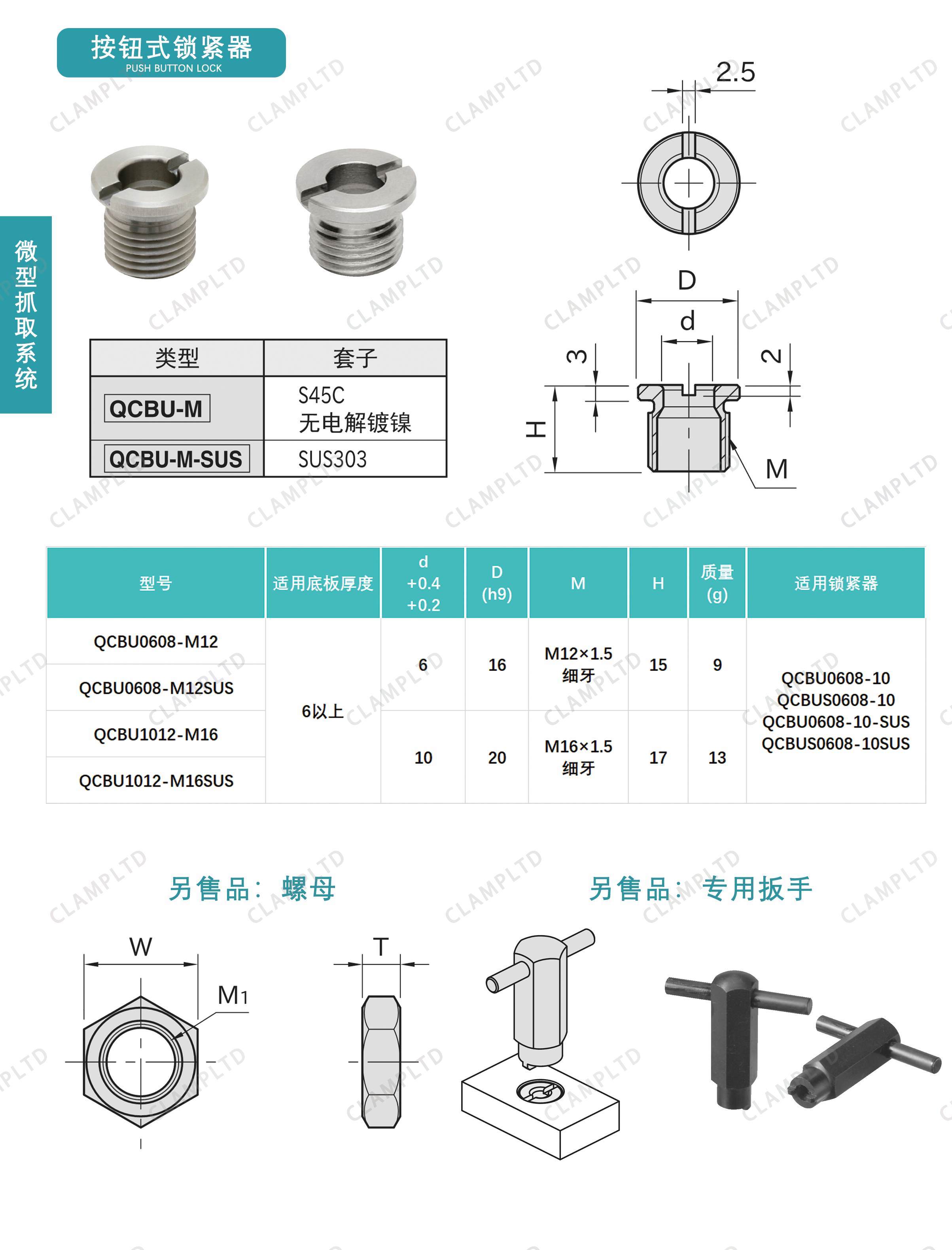 按钮式锁紧器 手动快换系统 第4张