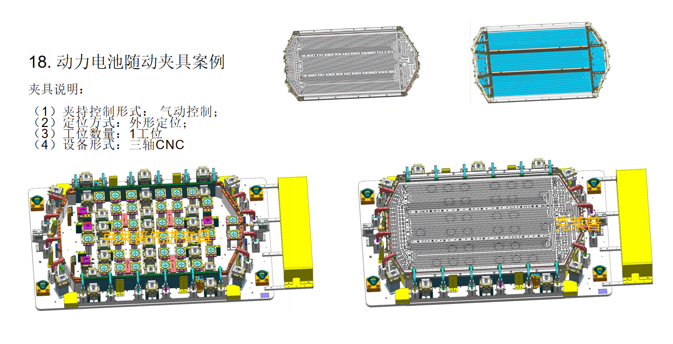蓄电池盒总成箱体前安装支架铣削夹具 液压夹具 第5张