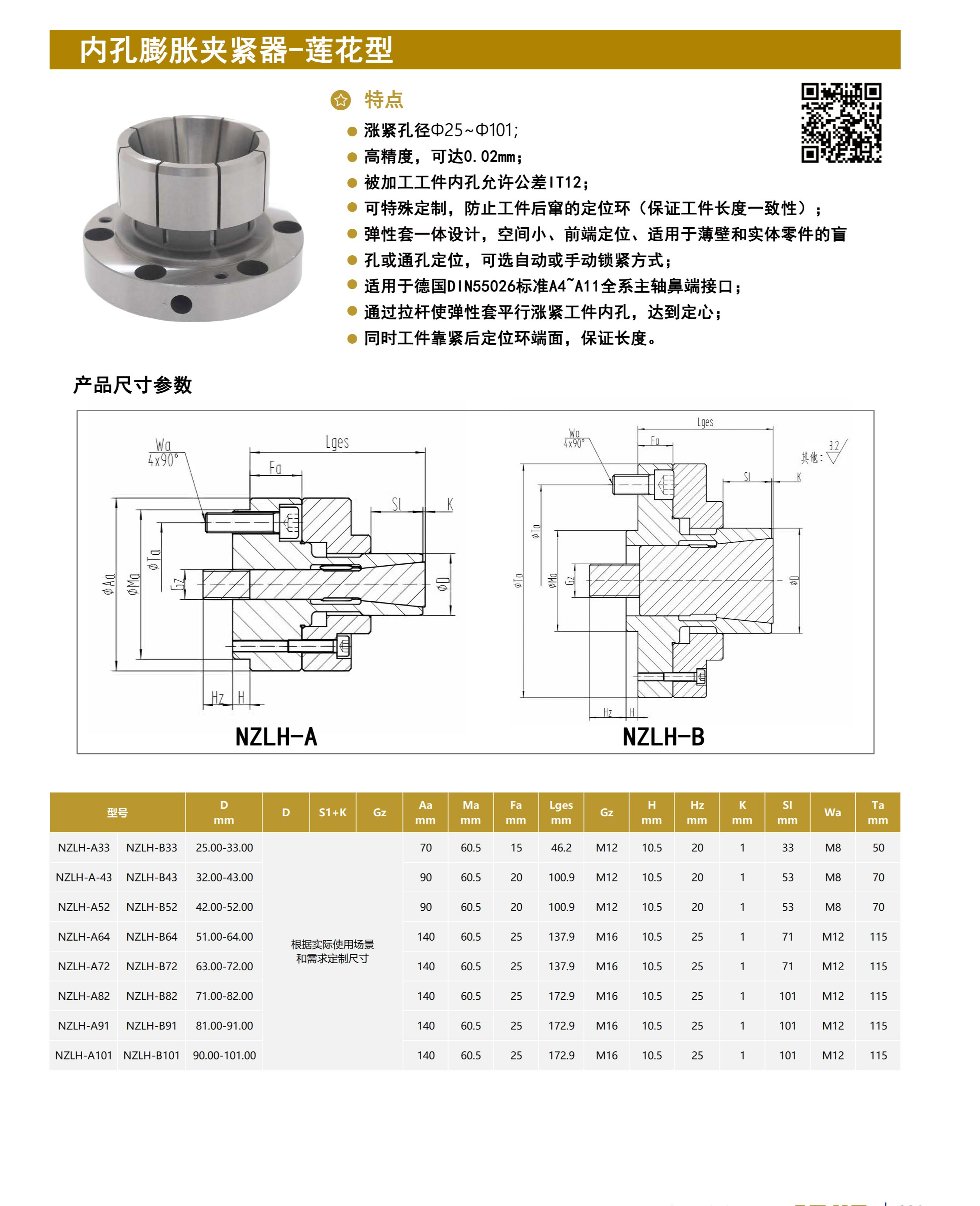 内孔膨胀夹紧器-莲花型