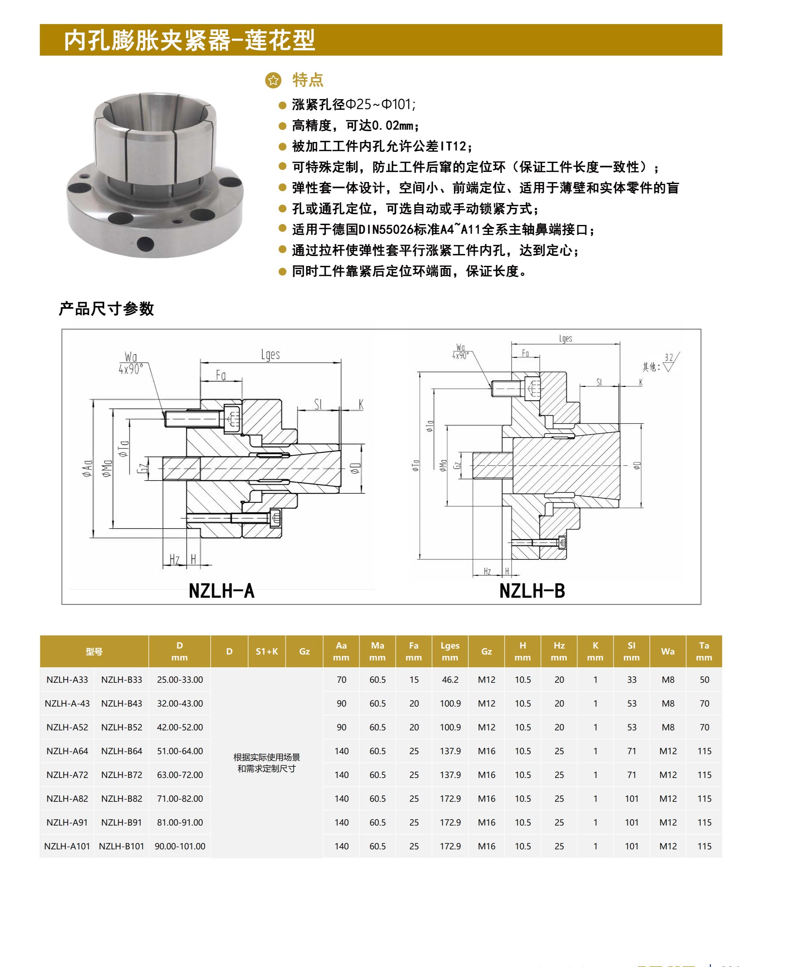 内孔膨胀夹紧器-莲花型