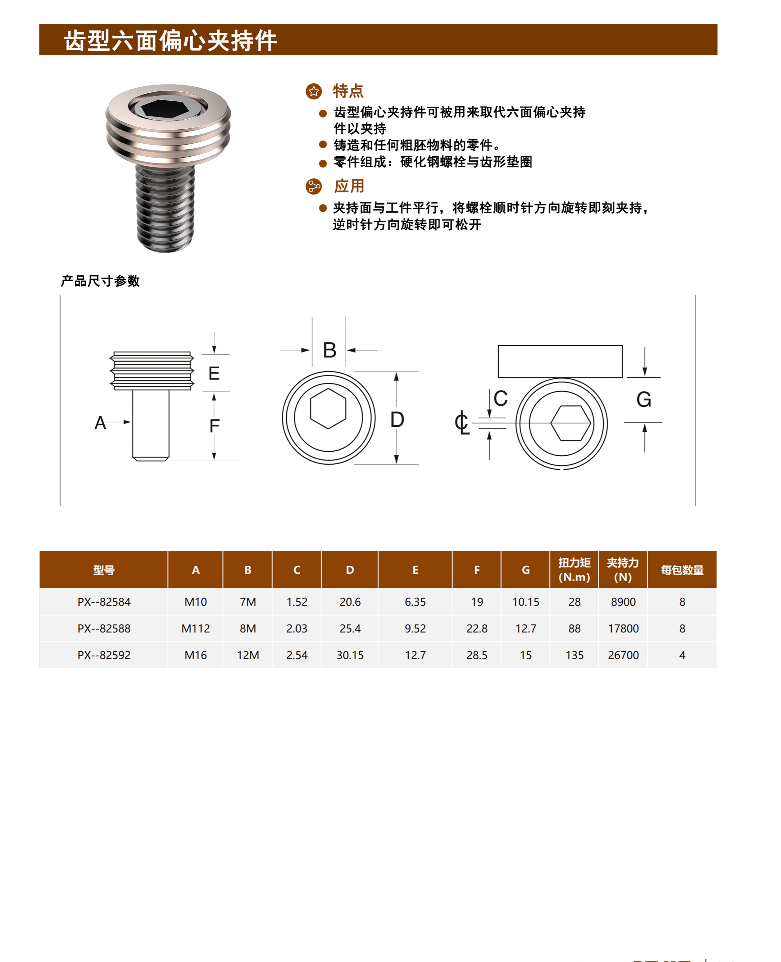 齿型六面偏心夹持件