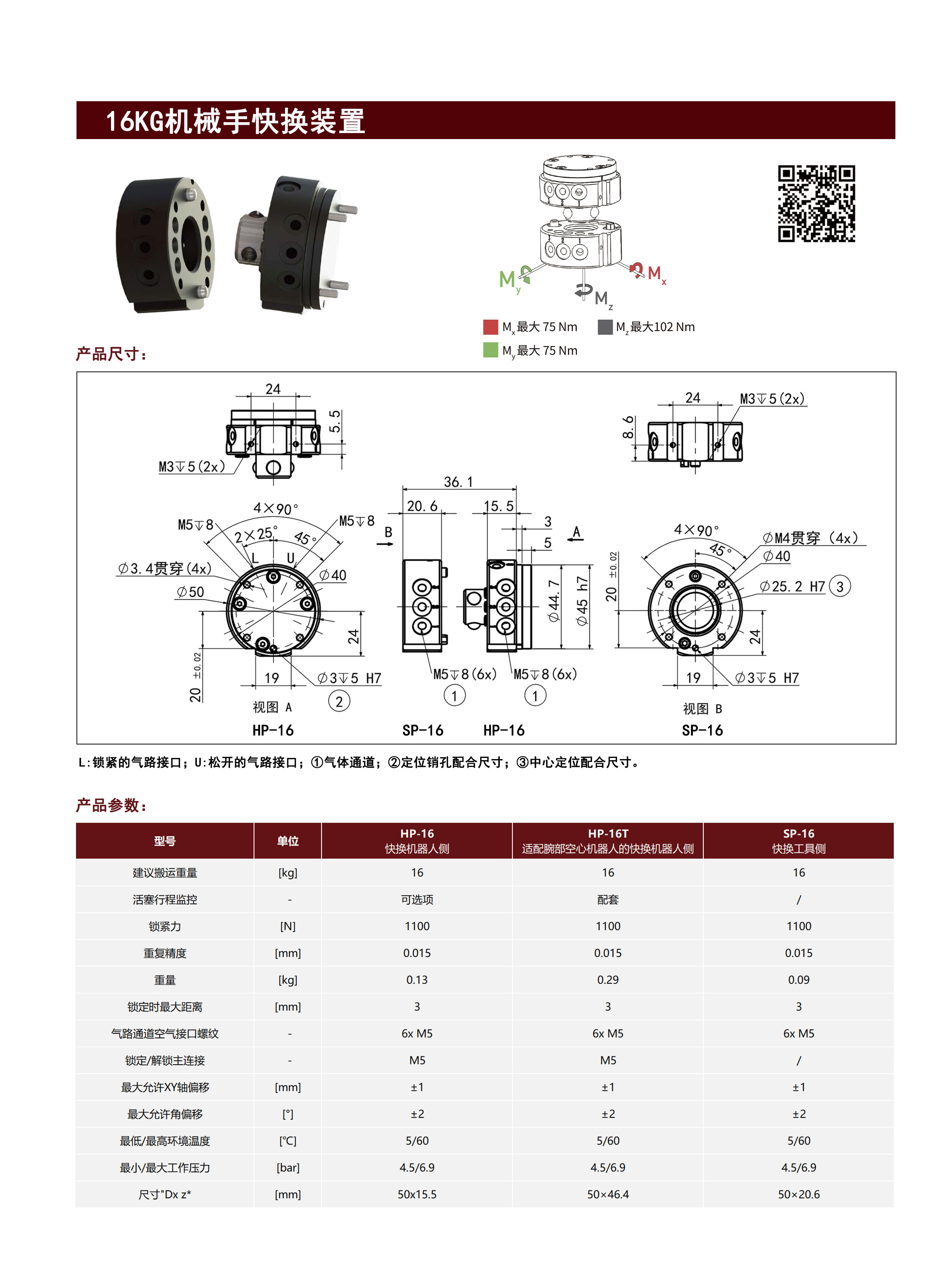 16KG机械手快换装置