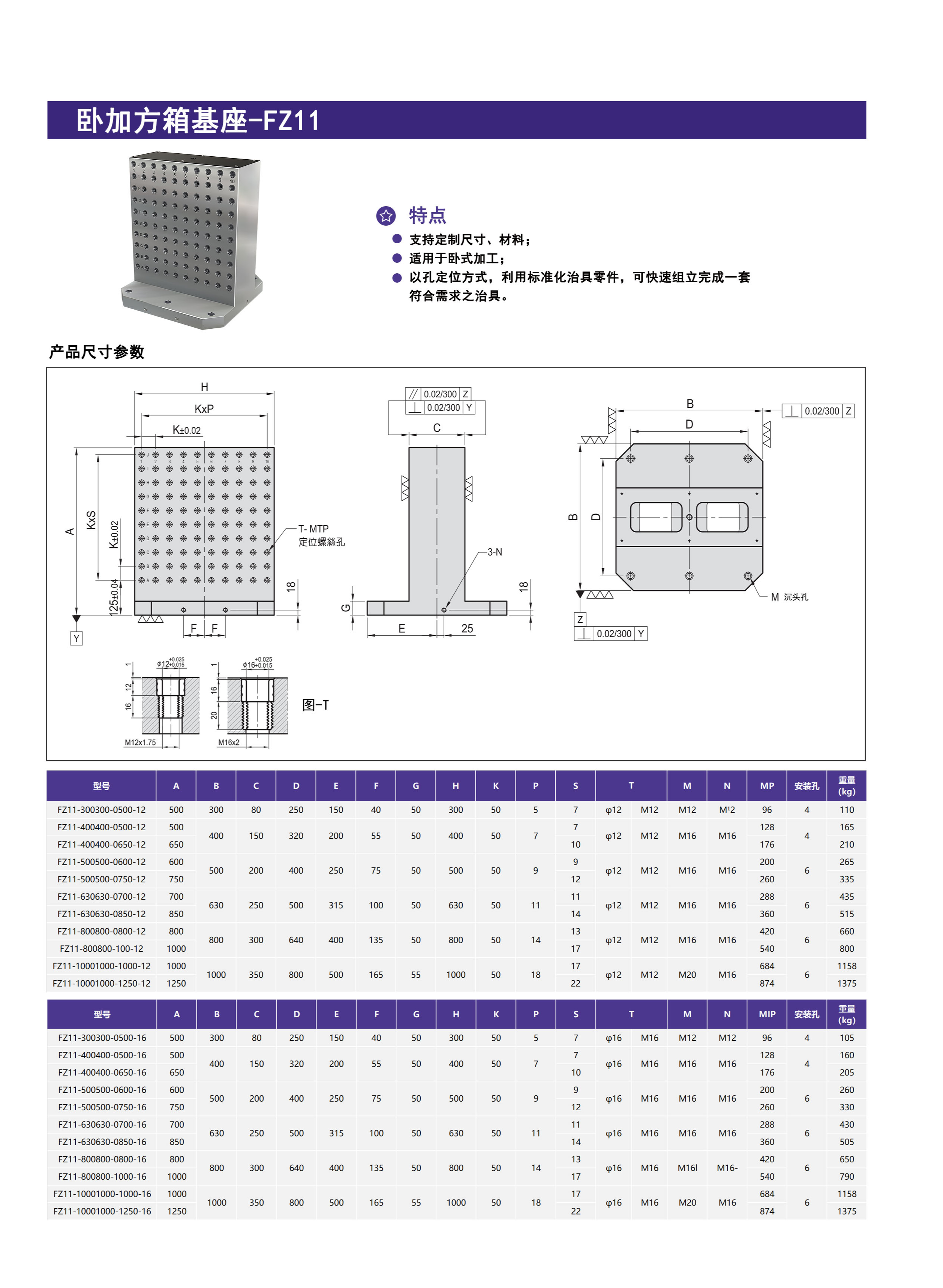 卧加方箱基座-FZ11